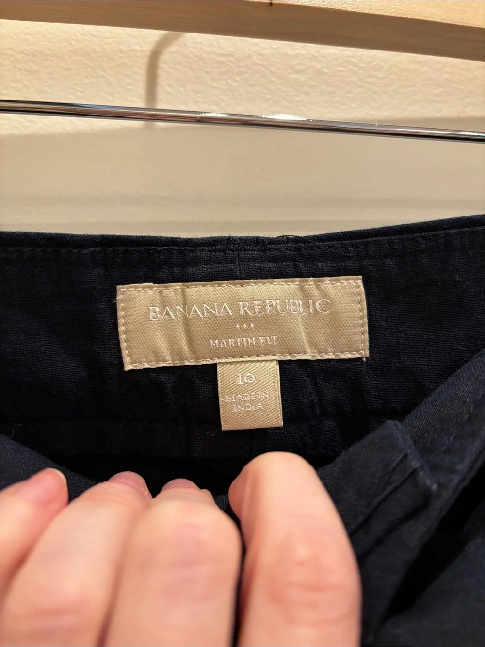 Banana Republic Women’s Trousers Martin Linen Blend Navy Size 10